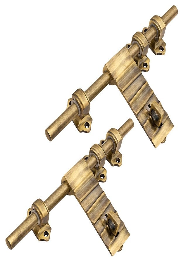 Atom Set of 2 Jhonny Aluminium Aldrop | 12 Inch Fancy Aldrop for Door Fittings Kit, Door Accessories | Brass Antique Finish - Image 1